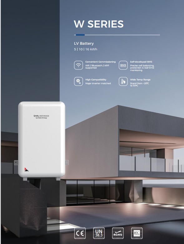 LiFePo4 baterija: W-serija 51.2V; 5.12kWh ~ 16kWh; IP65 - Image 2